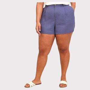TORRID NEW Plus Size Blue  Studio Linen Short.